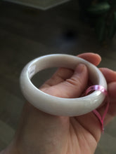 Load image into Gallery viewer, 55mm Certified Type A 100% Natural white/beige Jadeite Jade bangle L52-7215