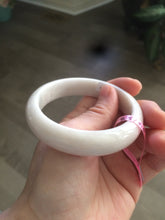 Load image into Gallery viewer, 55mm Certified Type A 100% Natural white/beige Jadeite Jade bangle L52-7215
