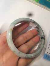 Load image into Gallery viewer, 60.8mm Certified Type A 100% Natural green yellow small flowers Jadeite Jade bangle AQ35-9157