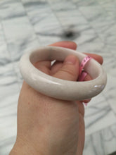 Load image into Gallery viewer, 55mm Certified Type A 100% Natural white/beige Jadeite Jade bangle L52-7215