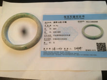 Load image into Gallery viewer, 59.5mm Certified Type A 100% Natural sunny green/yellow Jadeite Jade bangle D53-2599