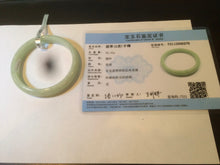 Load image into Gallery viewer, 53.8mm certified Type A 100% Natural light apple green Jadeite Jade bangle S28-6276