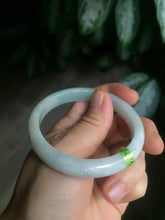 Load image into Gallery viewer, 53.4mm 100% natural Type A green/white jadeite jade bangle G73