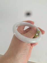 Load image into Gallery viewer, 57.7mm certificated type A 100% Natural light green/white Jadeite Jade bangle R70-0274