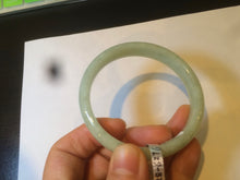 Load image into Gallery viewer, 53.8mm certified Type A 100% Natural light apple green Jadeite Jade bangle S28-6276