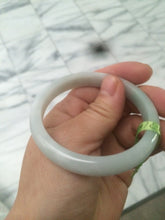Load image into Gallery viewer, 53.4mm 100% natural Type A green/white jadeite jade bangle G73