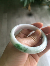 Load image into Gallery viewer, 53.6mm certified 100% natural Type A sunny green purple white jadeite jade bangle AS21-4141