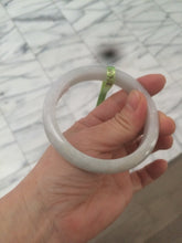 Load image into Gallery viewer, 57.7mm certificated type A 100% Natural light green/white Jadeite Jade bangle R70-0274