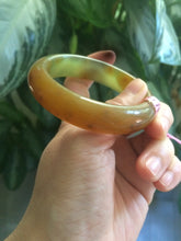 Load image into Gallery viewer, 52.9mm 100% Natural yellow/red/orange/gray Xiu Jade (Serpentine) (The Origin of Life) bangle A30