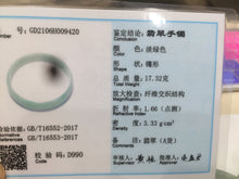 Load image into Gallery viewer, 51.1mm certificated Type A 100% Natural light apple green thin Jadeite Jade bangle AE48-9420