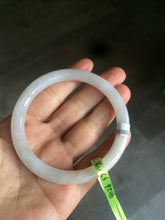 Load image into Gallery viewer, 57mm certificated Type A 100% Natural light green /yellow round cut Jadeite Jade bangle x60-9026