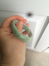 Load image into Gallery viewer, 50mm Certified Type A 100% Natural apple green oval Jadeite Jade bangle D67-9740