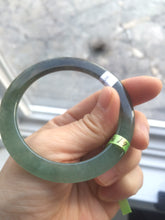 Load image into Gallery viewer, 52mm Certified Type A 100% Natural blue/dark green/black super thin Jadeite Jade bangle X62-7339