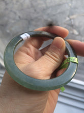 Load image into Gallery viewer, 52mm Certified Type A 100% Natural blue/dark green/black super thin Jadeite Jade bangle X62-7339