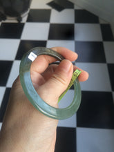 Load image into Gallery viewer, 52mm Certified Type A 100% Natural blue/dark green/black super thin Jadeite Jade bangle X62-7339