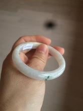 Load image into Gallery viewer, 50mm Certified Type A 100% Natural icy watery green white oval Jadeite Jade bangle D65-2850