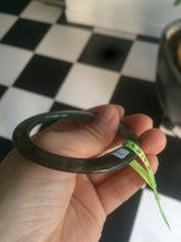 Load image into Gallery viewer, 52mm Certified Type A 100% Natural blue/dark green/black super thin Jadeite Jade bangle X62-7339