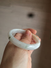 Load image into Gallery viewer, 50mm Certified Type A 100% Natural icy watery green white oval Jadeite Jade bangle D65-2850