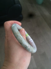 Load image into Gallery viewer, 56mm certified 100% Natural type A chubby round cut light green/purple Jadeite Jade bangle AJ20-4826