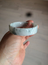 Load image into Gallery viewer, 52.2mm Certified type A 100% Natural light green floating flowers square Jadeite Jade bangle W85-8066
