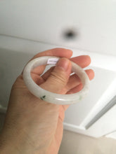 Load image into Gallery viewer, 50mm Certified Type A 100% Natural icy watery green white oval Jadeite Jade bangle D65-2850