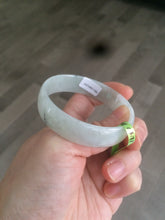 Load image into Gallery viewer, 52.7mm certified Type A 100% Natural white light green/white/black thin Jadeite Jade bangle AJ19-1060