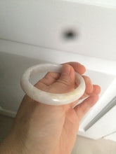 Load image into Gallery viewer, 50mm Certified Type A 100% Natural icy watery green white oval Jadeite Jade bangle D65-2850