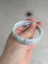 Load image into Gallery viewer, 52.2mm Certified type A 100% Natural light green floating flowers square Jadeite Jade bangle W85-8066