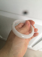 Load image into Gallery viewer, 50mm Certified Type A 100% Natural icy watery green white oval Jadeite Jade bangle D65-2850