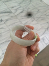 Load image into Gallery viewer, 52.7mm certified Type A 100% Natural white light green/white/black thin Jadeite Jade bangle AJ19-1060