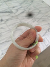 Load image into Gallery viewer, 52.7mm certified Type A 100% Natural white light green/white/black thin Jadeite Jade bangle AJ19-1060