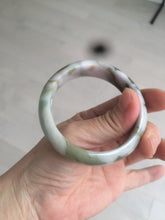 Load image into Gallery viewer, 51.5mm certified Type A 100% Natural green/purple/brown Jadeite Jade bangle N99-3774