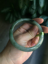 Load image into Gallery viewer, 57.5mm Certified Type A 100% Natural green/gray Jadeite Jade bangle Q22-8672