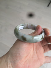Load image into Gallery viewer, 51.5mm certified Type A 100% Natural green/purple/brown Jadeite Jade bangle N99-3774