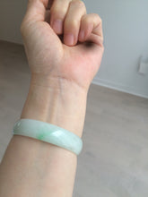 Load image into Gallery viewer, 52.9mm 100% natural Type A sunny green/white jadeite jade bangle AQ45-4140