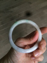 Load image into Gallery viewer, 57.9mm Certified Type A 100% Natural sunny green/purple/white Jadeite Jade bangle U87-0992