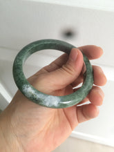 Load image into Gallery viewer, 56.5mm Certified Type A 100% Natural spinach green Jadeite Jade bangle KS82-0711