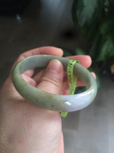 Load image into Gallery viewer, 52.5mm Certified Type A 100% Natural light purple/yellow/green oval Jadeite Jade bangle AJ16-8011