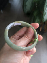 Load image into Gallery viewer, 52.5mm Certified Type A 100% Natural light purple/yellow/green oval Jadeite Jade bangle AJ16-8011