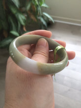 Load image into Gallery viewer, 52.5mm Certified Type A 100% Natural light purple/yellow/green oval Jadeite Jade bangle AJ16-8011