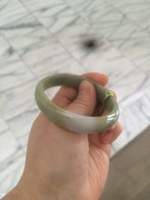 Load image into Gallery viewer, 52.5mm Certified Type A 100% Natural light purple/yellow/green oval Jadeite Jade bangle AJ16-8011