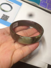 Load image into Gallery viewer, 51mm certified Type A 100% Natural sugar brown square Jadeite Jade bangle H152-2751