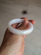 Load image into Gallery viewer, 48mm Type A 100% Natural sunny green/purple/yellow oval Jadeite Jade bangle W82-7916