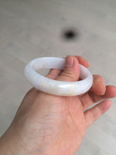 Load image into Gallery viewer, 48mm Type A 100% Natural sunny green/purple/yellow oval Jadeite Jade bangle W82-7916