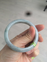 Load image into Gallery viewer, 53.7mm certificated Type A 100% Natural light green/gray Jadeite Jade bangle R67-7251