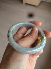 Load image into Gallery viewer, 53.7mm certificated Type A 100% Natural light green/gray Jadeite Jade bangle R67-7251