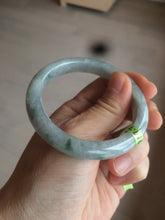 Load image into Gallery viewer, 53.7mm certificated Type A 100% Natural light green/gray Jadeite Jade bangle R67-7251