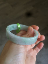 Load image into Gallery viewer, 52mm Certified type A 100% Natural sunny green/purple Jadeite Jade bangle X79-7275