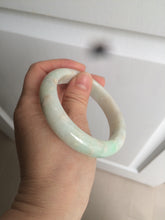 Load image into Gallery viewer, 55.6mm 100% natural certified sunny green/white jadeite jade bangle W81-3323