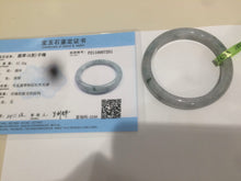 Load image into Gallery viewer, 53.7mm certificated Type A 100% Natural light green/gray Jadeite Jade bangle R67-7251